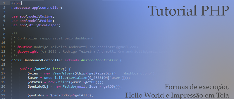 Formas de Execução e Hello Word